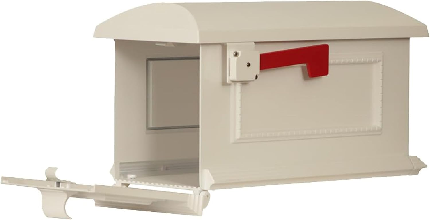 Special Lite Traditional Curbside Mailbox - White Aluminum Mailbox for Post Mount - SCT-1010-WH