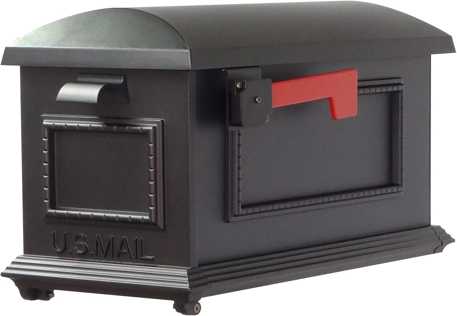 Special Lite Traditional Curbside Mailbox with Ashland Post - Black Mailbox with Aluminum Post - SCT-1010_SPK-600-BLK