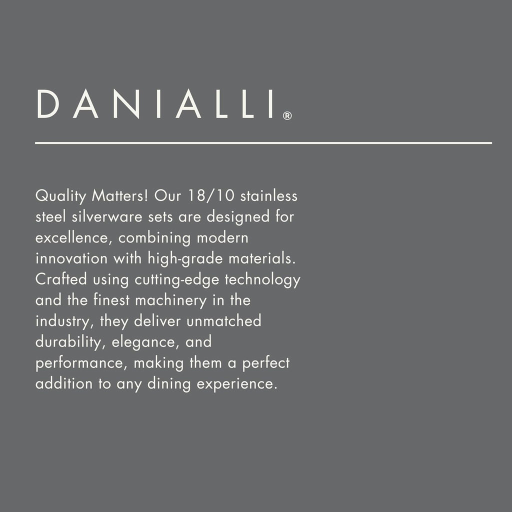 Danialli Silverware Set for 6 – 18/10 Stainless Steel Flatware, Mirror Finish, Dishwasher Safe, Durable and Balanced Utensils, Modern Tableware (30-Piece Set, Fidenza)