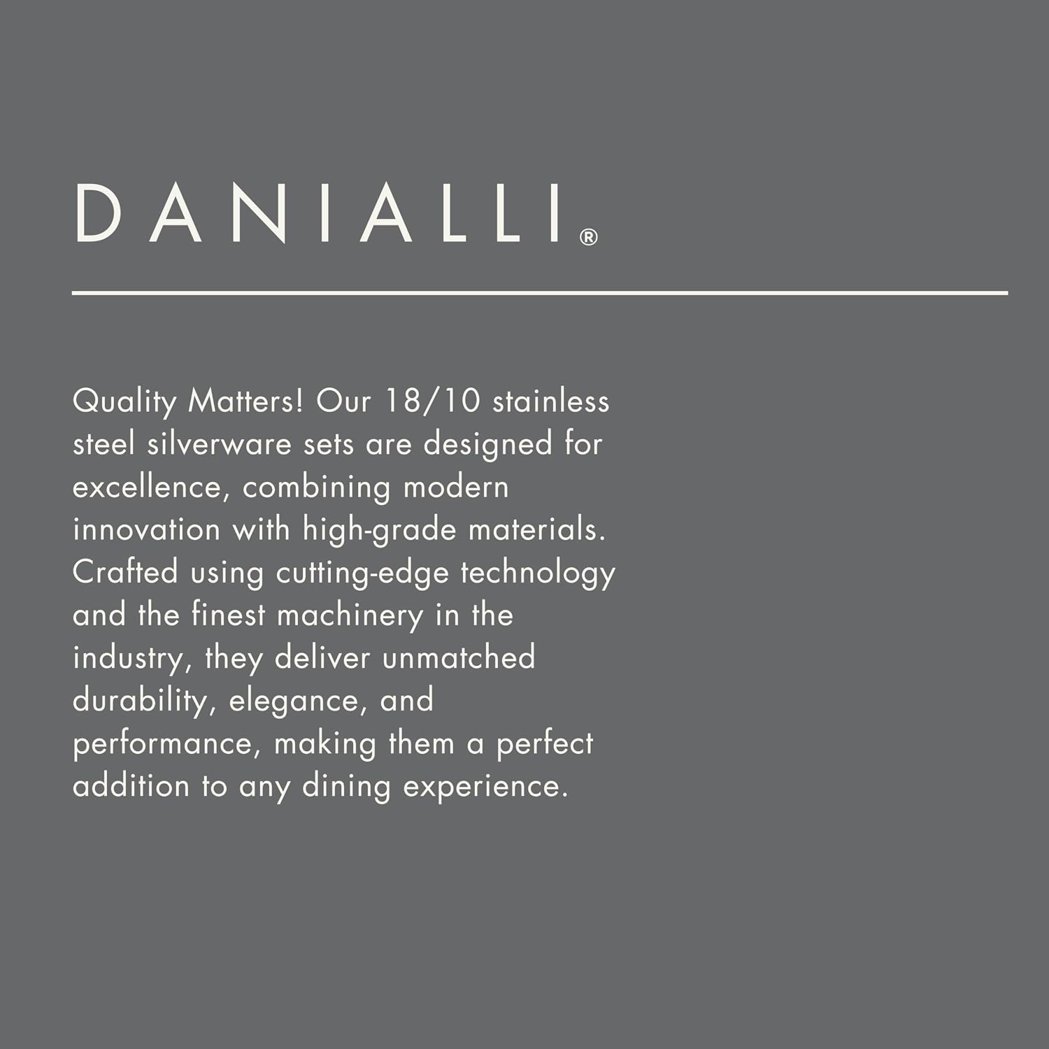 Danialli Matte Silverware Set, 18/10 Stainless Steel Satin Flatware, Modern Brushed Finish Cutlery, Dishwasher Safe & Durable, Built to Last (40-Piece, Fidenza Hammered)