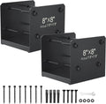 FMhotu 8x8 Stainless Steel Post Base,Internal 7.5 x 7.5 Anchor Bracket,Deck Concrete Support Anchor for Deck Railing, Fences, Mailboxes (2Pcs Black)