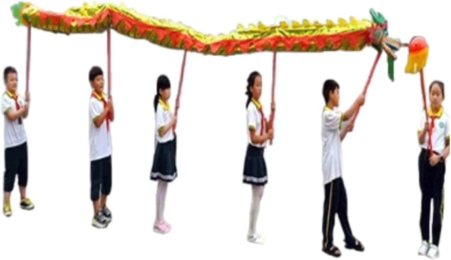 BKEKM Dragon Dance Plastic Dragon Ribbon Streamer 5 Meters Lion Dance Dragon Silk Chinese Dragon Outdoor Sports Lion Dance Set
