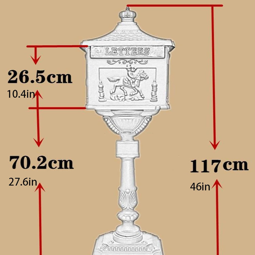 Post Box, Wall Mounted Letterbox, Letter Boxletterbox Mailbox With Lock Cast Security Stand Aluminum Mail Box Postal Box For Apartment Villa Home Garden Letter Newspaper Mailbox mailbox ( Color : A )