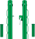 Tennis Posts with Net Crank Outdoor Heavy Duty Professional Green Tennis Permanent Court Kit for Net Quick Fixation System Equipped with a Cable Reel(Round,42 inches)