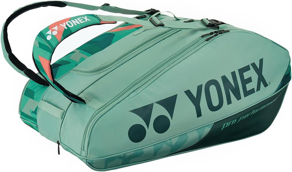 Yonex Pro Racquet Bag 12, Multi-Compartment 12-Racket Tennis Gear Travel Pack, Backpack Carry Straps/Grab Handle (BA924212)