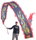 LXLF Aldult Elderly Dragon Dance Ribbon, Silk Flowy Spinning Dance Poi, Extra Long Streamer for Spring Outing, Party Celebration (Color : Black, Size : 8m/26ft)