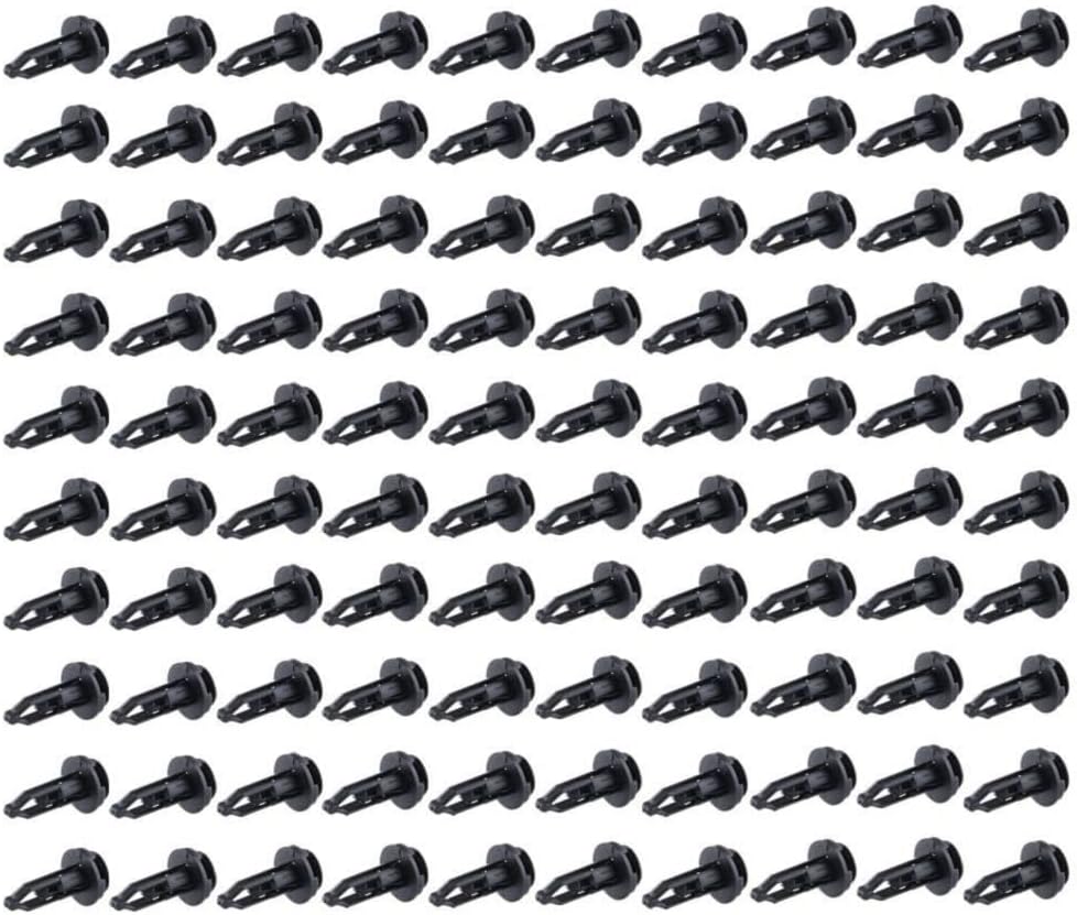 100X Car Push Retainer Pin Boby Bumper Rivet Trim Moulding Clip (Black,Plastic) for Toyota,for Scion,for Lexus Front Rear Left Right 28mm/1.1 Inches-Stem Length 521610K040 5216116010