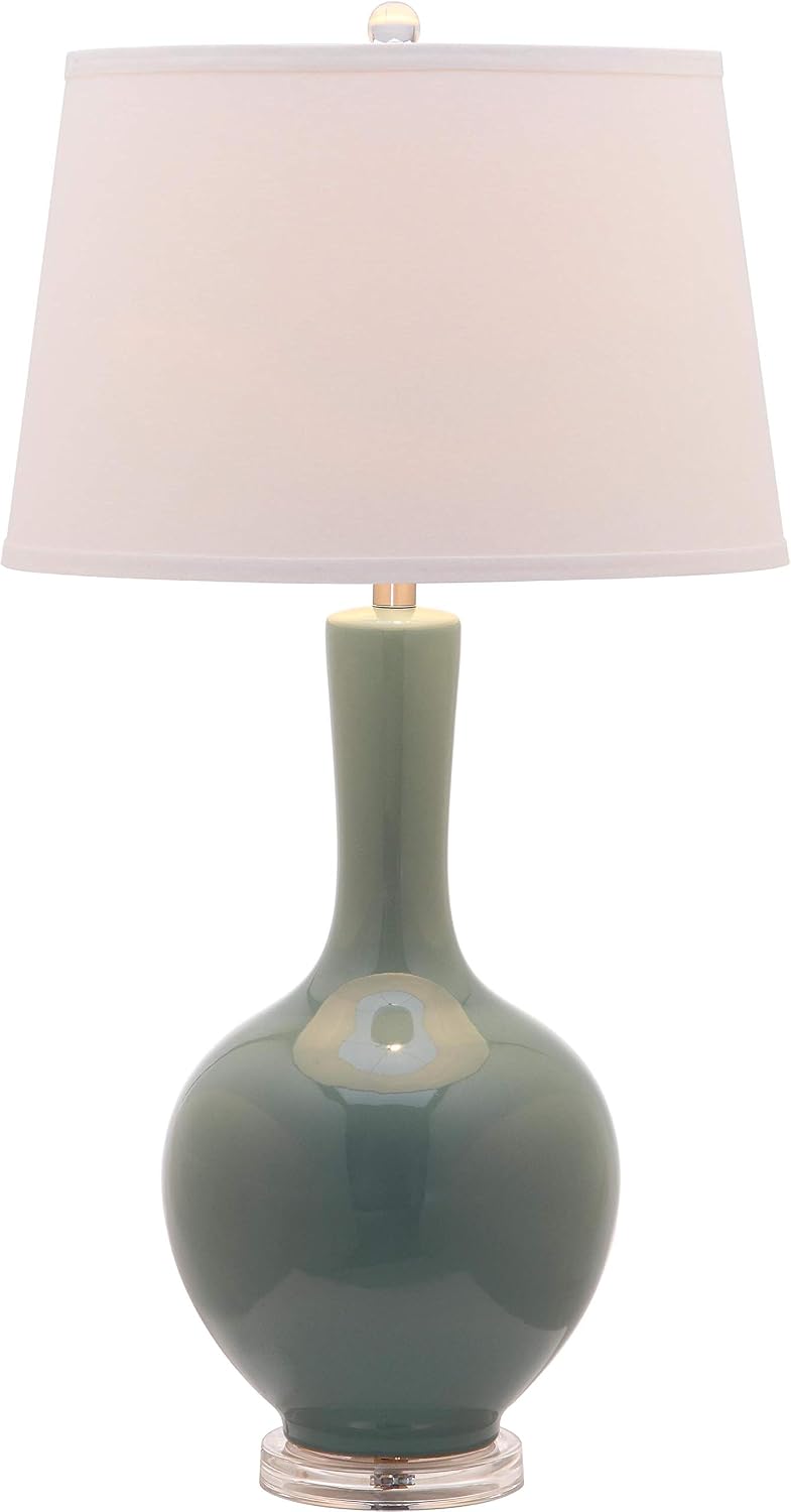 Safavieh Lighting Collection Blanche Gourd Teal and White Table Lamp, Set of 2