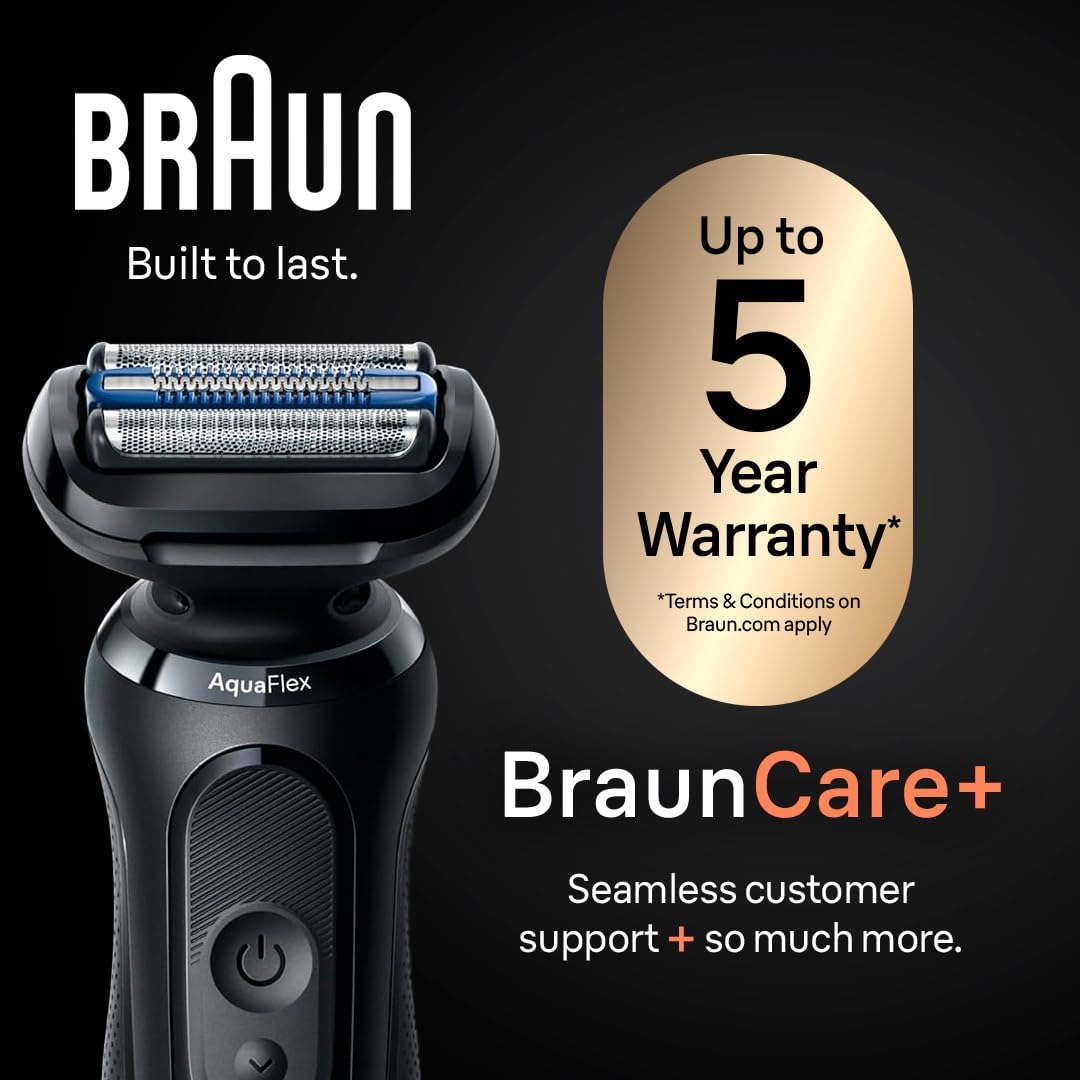 Braun Series 5 Electric Shaver for Men, Wet & Dry Foil Razor, 4-in-1 Clean & Charge Center, Precision Trimmer Attachment, Replacement Shaver Head, Black 5165ps