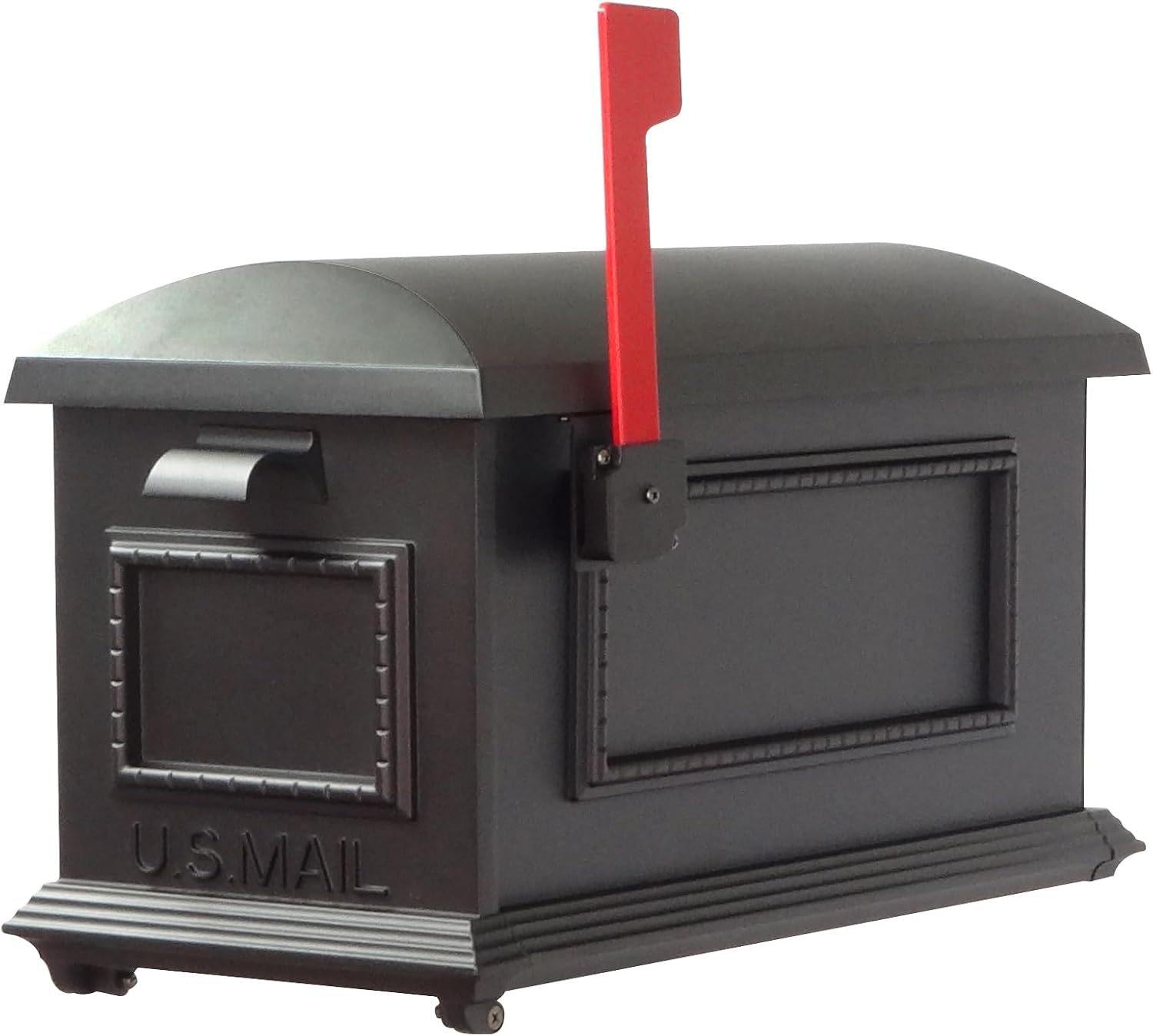 Special Lite Traditional Curbside Mailbox with Ashland Post - Black Mailbox with Aluminum Post - SCT-1010_SPK-600-BLK