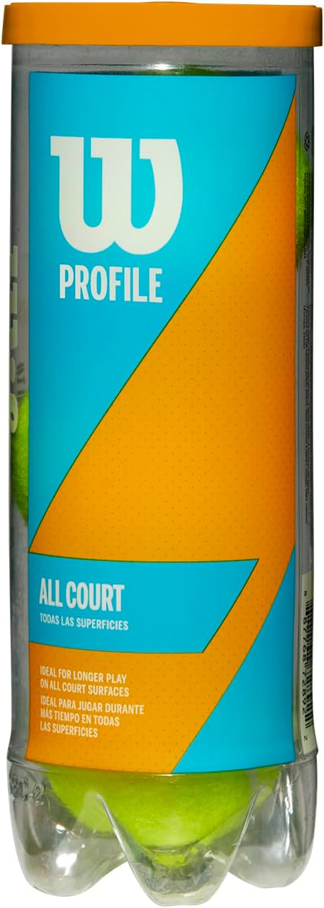 Wilson Profile All Court Tennis Balls - Single Can, 4 Cans (12 Balls), 24 Cans (72 Balls)
