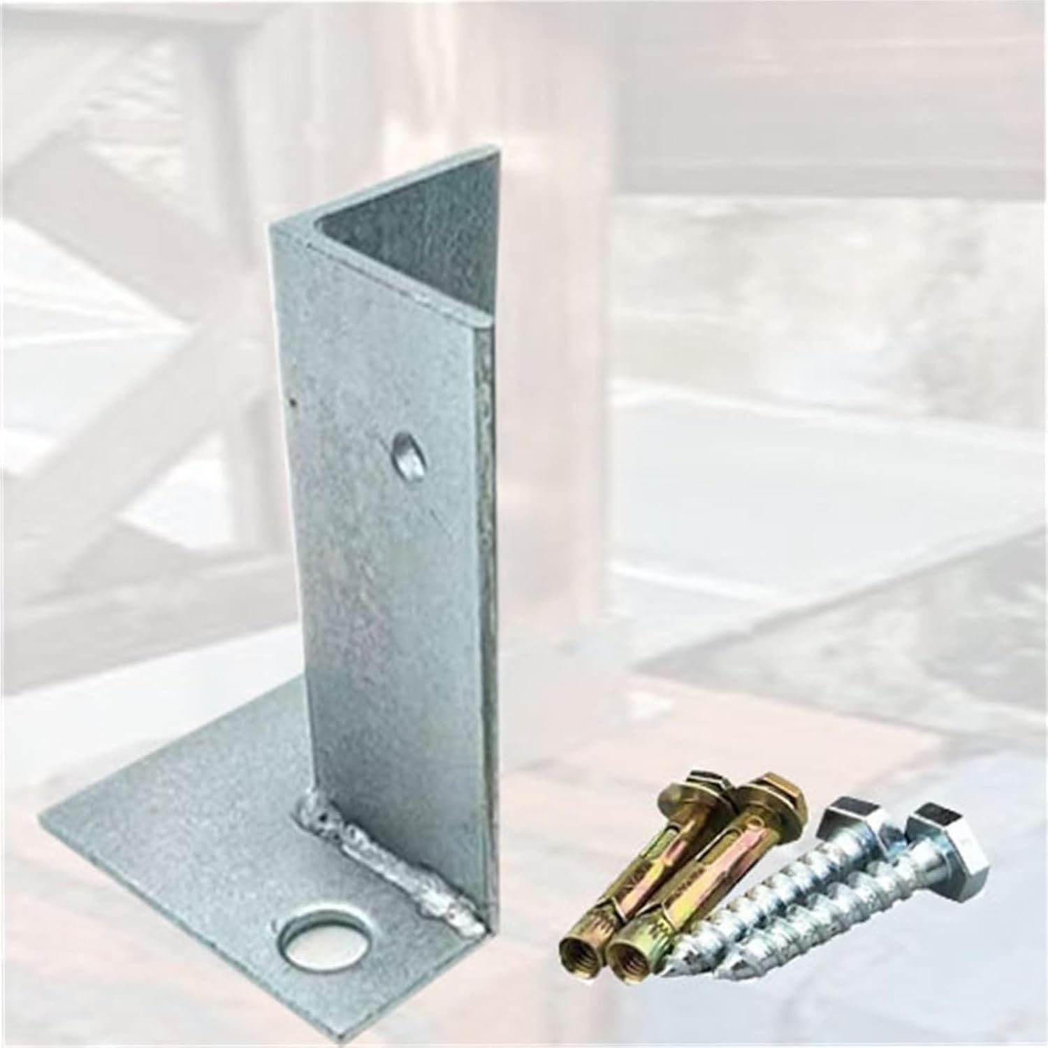 Post Anchor Base Bracket - Adjustable Support for Concrete, Ideal for Mailbox Railing Stands and Temporary Shelters/Solar Panel Mounts