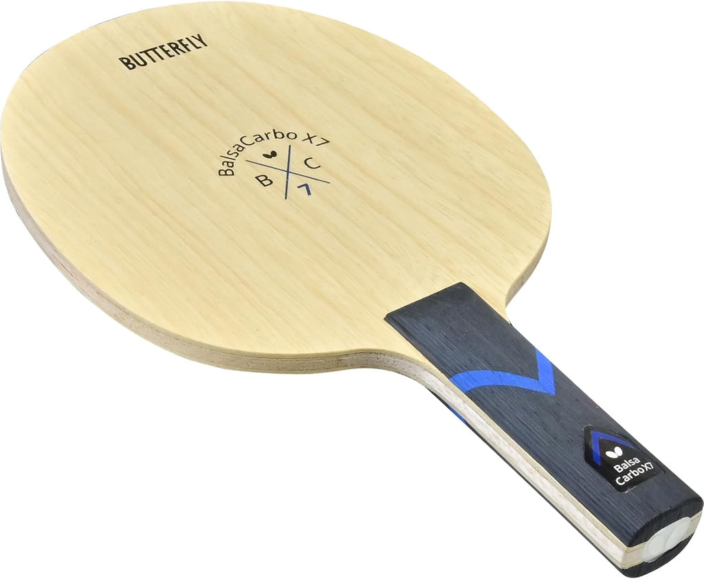 BalsaCarbo X7 Pro-Line Table Tennis Racket | The Softness of Balsa and The Hardness of Carbon | Featuring Tenergy 80 FX | Recommended for Aspiring Professional Players