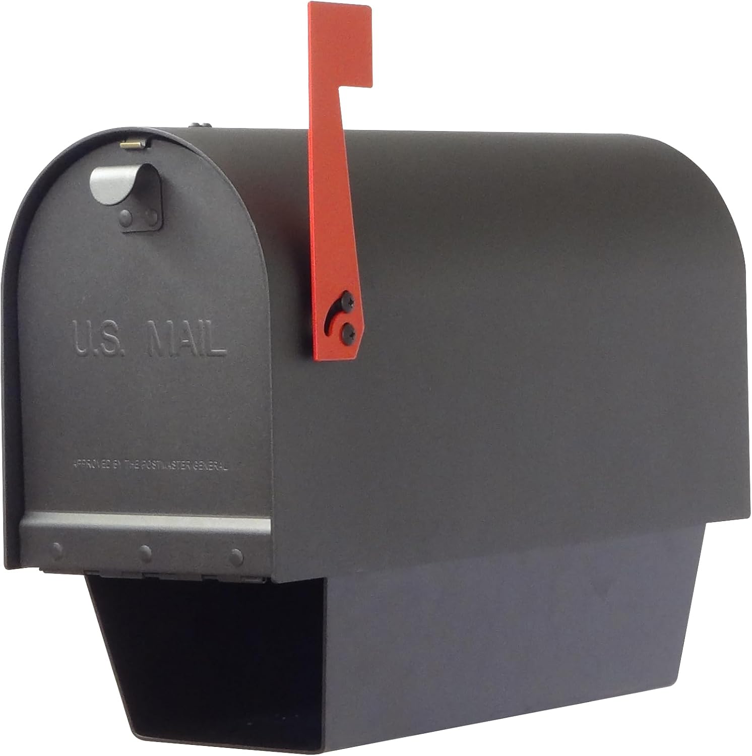 Special Lite Titan Aluminum Curbside Mailbox with Paper Tube with Ashland Post - Black Aluminum Mailbox with Post - SCH2016A-SPK600-BLK