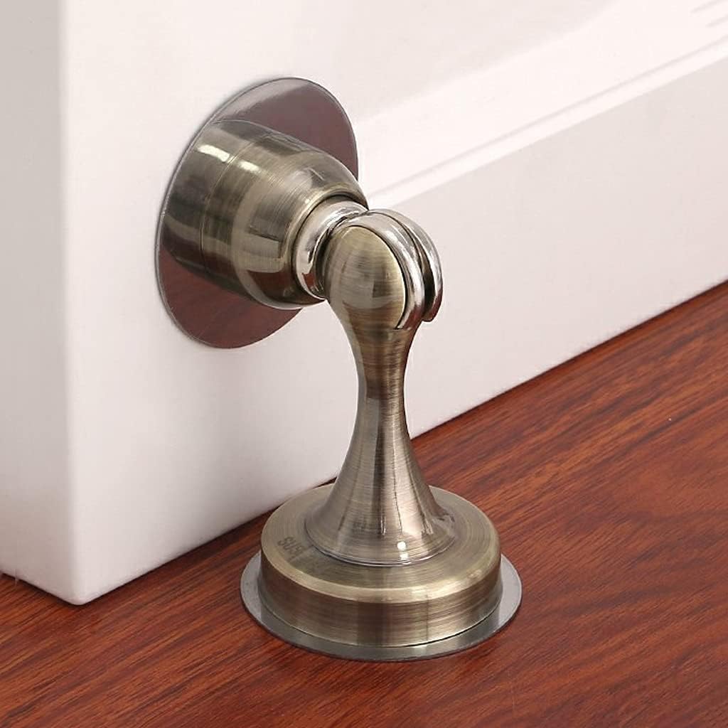 JSEIAJB Stainless Steel Doorstop Non-Punch Wind-Proof Door Stopper Wall Mounted Floor Holder Hardware(Green Bronze)