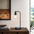 Industrial Vintage Metal Glass Desk Light Knob Dimmer Switch USB Cell Phone Charging Bedroom Bedside Desk Lamp Living Room Study Room Table Lamp Dormitory Apartment Office Lighting Fixture