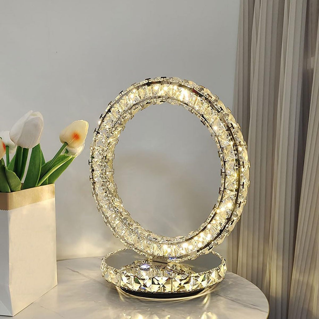 Crystal Table lamp Crystal Bedroom Headboard Creative Atmosphere Simple Wedding Table Lamp Table Lamps(Yellow)