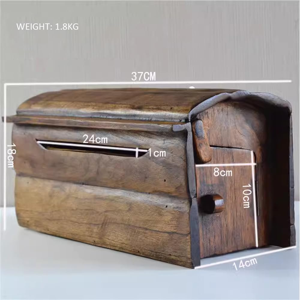 Wooden Outdoor Mailbox Wall Mounted Newspaper Letter Box Creative Post Box Home Company Garden Decor Mailbox