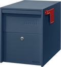 Adoorn Lockable Post Mount Mailboxes for Outside - Large Anti-Theft Locking Mailbox for Packages and Letters - Weatherproof Construction - Durable Steel - 15.5' H x 12' W x 18.5' D - Navy