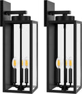 20in Large Outdoor Wall Light Fixtures, Exterior Lighting Fixtures Porch Sconces Wall Mounted, Waterproof Black Outdoor Wall Lanterns Lamps, Outside Lights for House Patio Front Door Entryway, 2-Pack