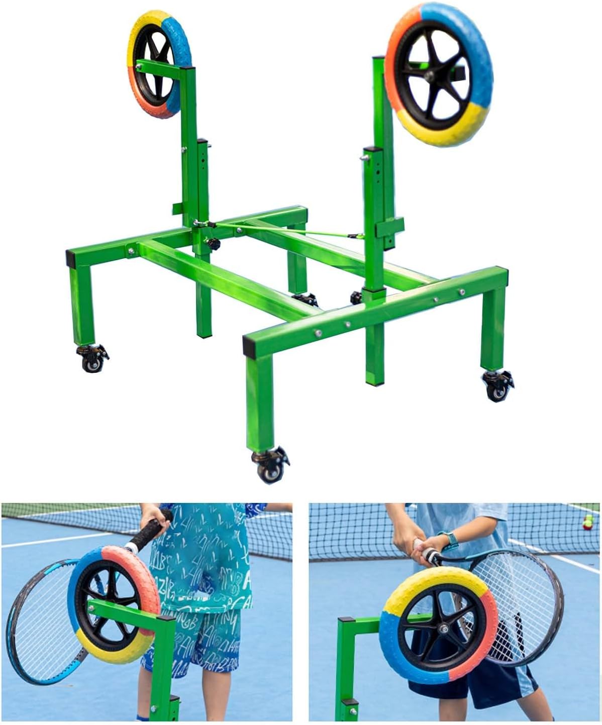Rolling Tennis Trainer for Topspin Practice, Solo Tennis Training Equipment for Adult Kid, Adjustable Tennis Training Tool