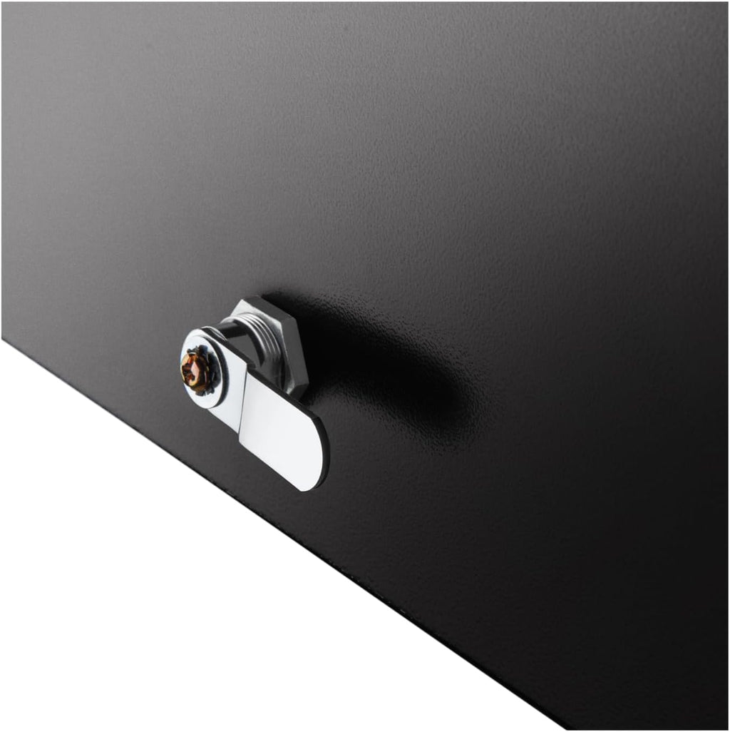 Whitehall MailVault Streetside Locking Mailbox, Personalize with Modern Stand-Off Address Numbers Package – Steel, Secure Weather Resistant Modern Square Mailbox (Black/Silver)