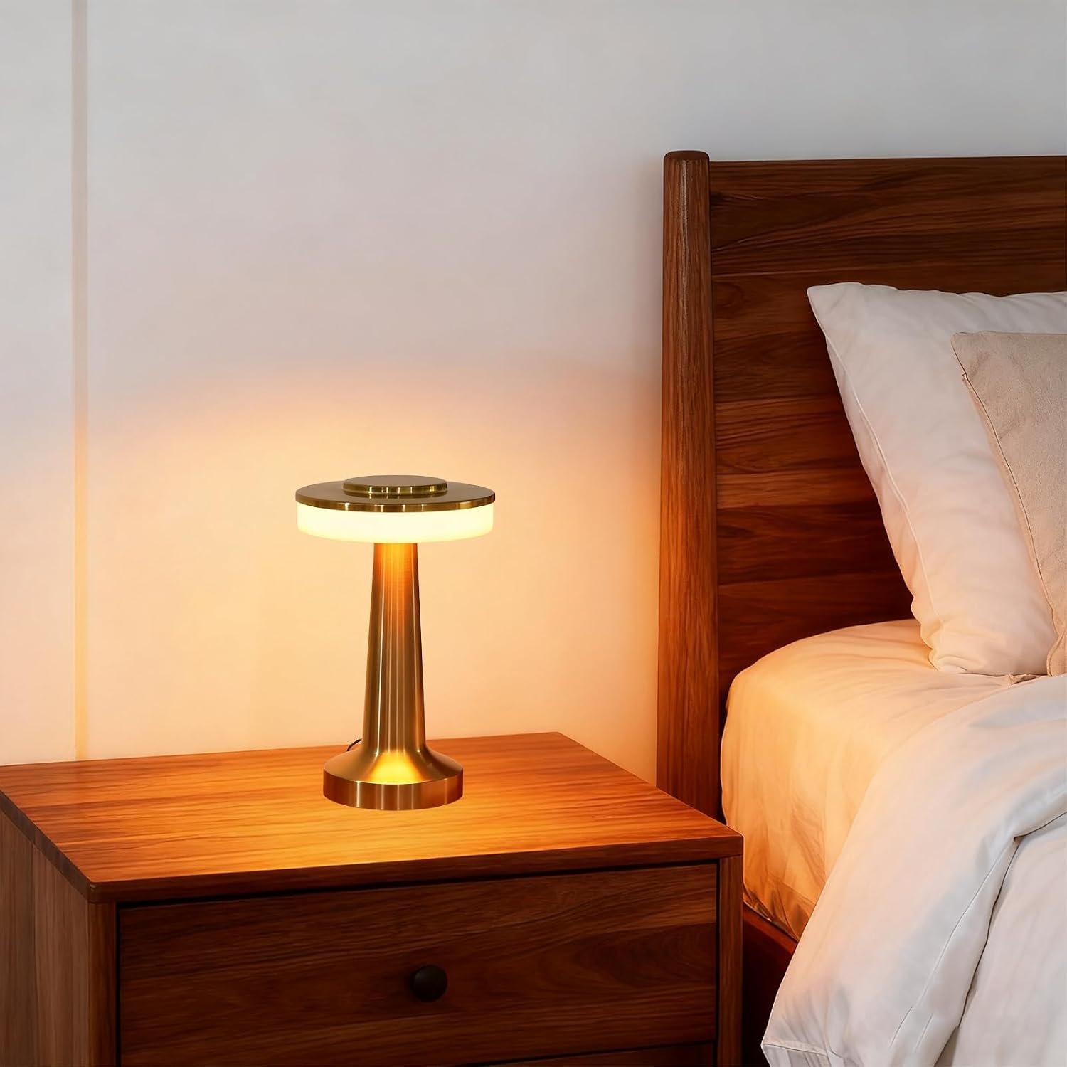 16 Pcs Gold Cordless Table Lamps with Touch Sensor Portable 3 Color Dimming up LED Table Lamp 15 Hours Rechargeable Battery Desk Light for Living Room Nursery Restaurant