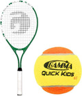 Gamma Quick Kids 25' Inch Junior Tennis Racquet Set or Kit Bundled with a Bucket of 48 Kids Orange/Yellow Felt Training Transition Balls