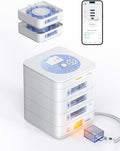 42-Day(1X) Automatic Pill Dispenser (Expandable Tray) – App & On-Device Setup by Family, LCD Display, Digital Lock, Sound & Light Alerts –Safe Medication Organizer for Dementia Seniors (3-Tray, White)