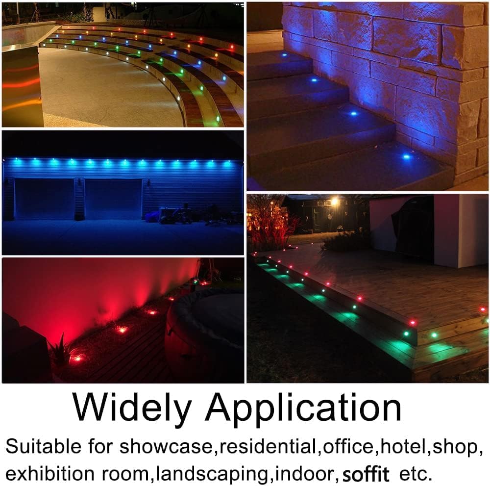 Smart WiFi LED Deck Lights 30 Pack, APP Control RGB Outdoor Lighting for Patio Deck Steps Landscape, Φ1.22' Low Voltage 12V Recessed Deck Lights Waterproof IP67,Compatible with Alexa/Google Home