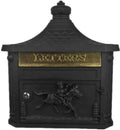 Wall Mounted Mailbox Galvanized Steel and Aluminum Material Rainproof Metal Post Box,Mailboxes for Outside, 16x5.6x18 in(Black)
