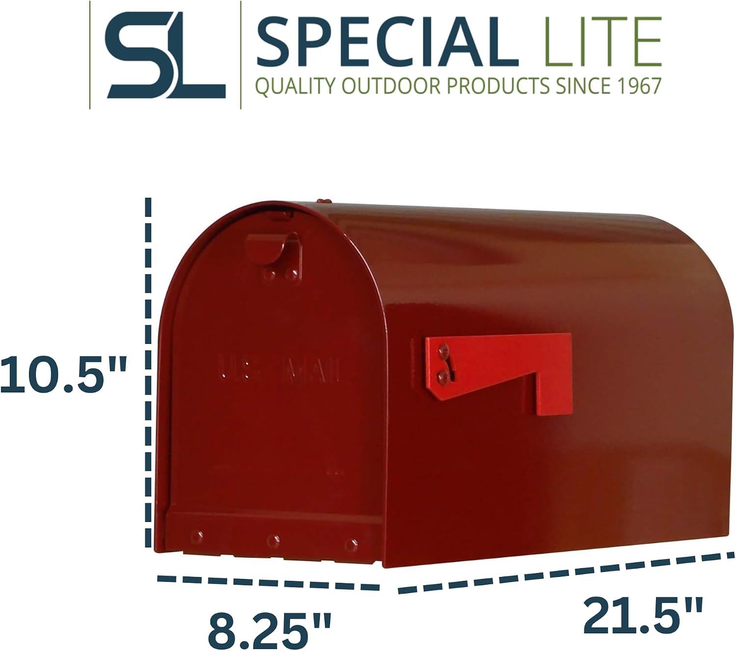 Special Lite Rigby Curbside Mailbox - Wine Aluminum Mailbox for Post Mount - SCR-1016A-WIN