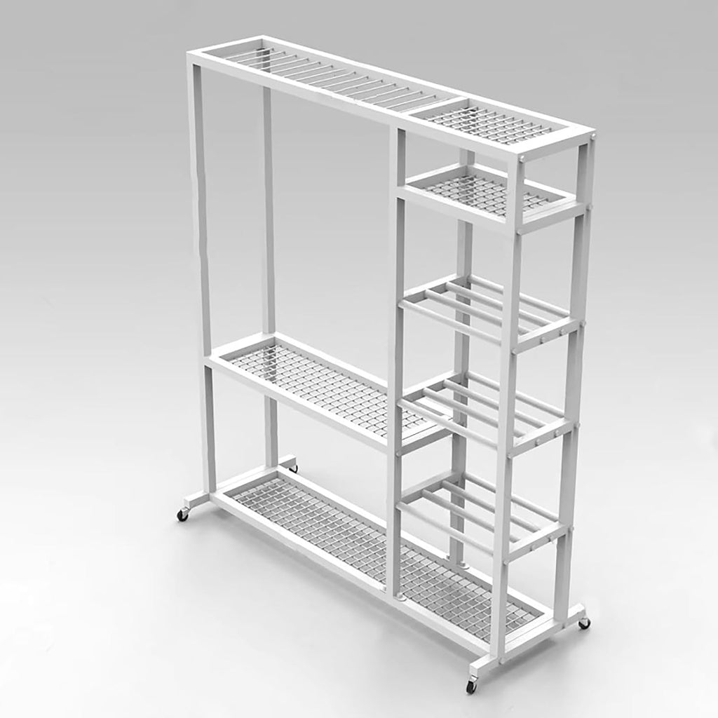 WDJBPSH Large Capacity Sports Equipment Cart, 16 Racquet Display Stand with Openwork Shelf, Multi-Functional Organizer for Table Tennis/Sneakers/Tennis/Storage Bag, Saving Space