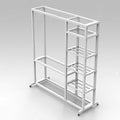 WDJBPSH Large Capacity Sports Equipment Cart, 16 Racquet Display Stand with Openwork Shelf, Multi-Functional Organizer for Table Tennis/Sneakers/Tennis/Storage Bag, Saving Space