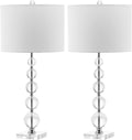 SAFAVIEH Lighting Collection – Set of 2 Liam Stacked Crystal Ball 29-Inch Table Lamps, LED Bulbs Included, Bedroom Living Room Home Office (LIT4112A-SET2)