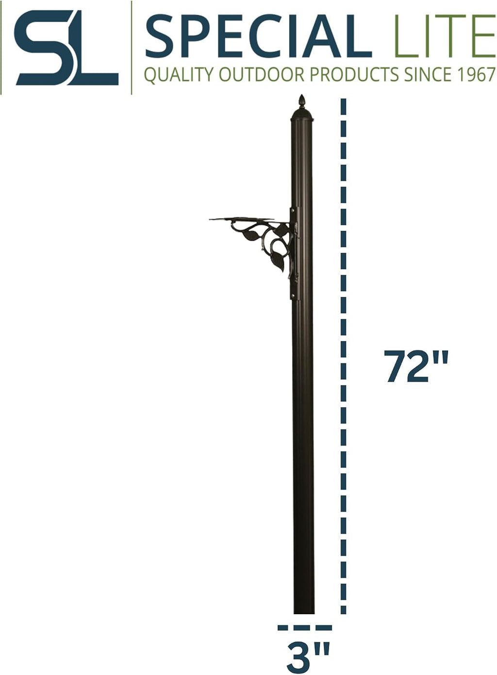 Special Lite Albion Mailbox Post - Oil Rubbed Bronze Aluminum Post for Curbside Mailbox - SPK-651-ORB