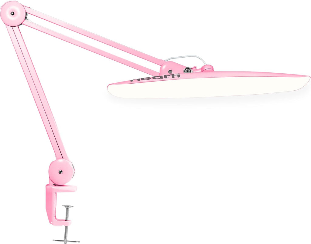 Neatfi XL 2200 Lumens 20W LED Desk Lamp with Clamp – Adjustable Color Temperature | 4-Level Dimmable Light | Home Office, Crafts & Workbench | 20-Inch Wide Head (Pink, CCT with Clamp)