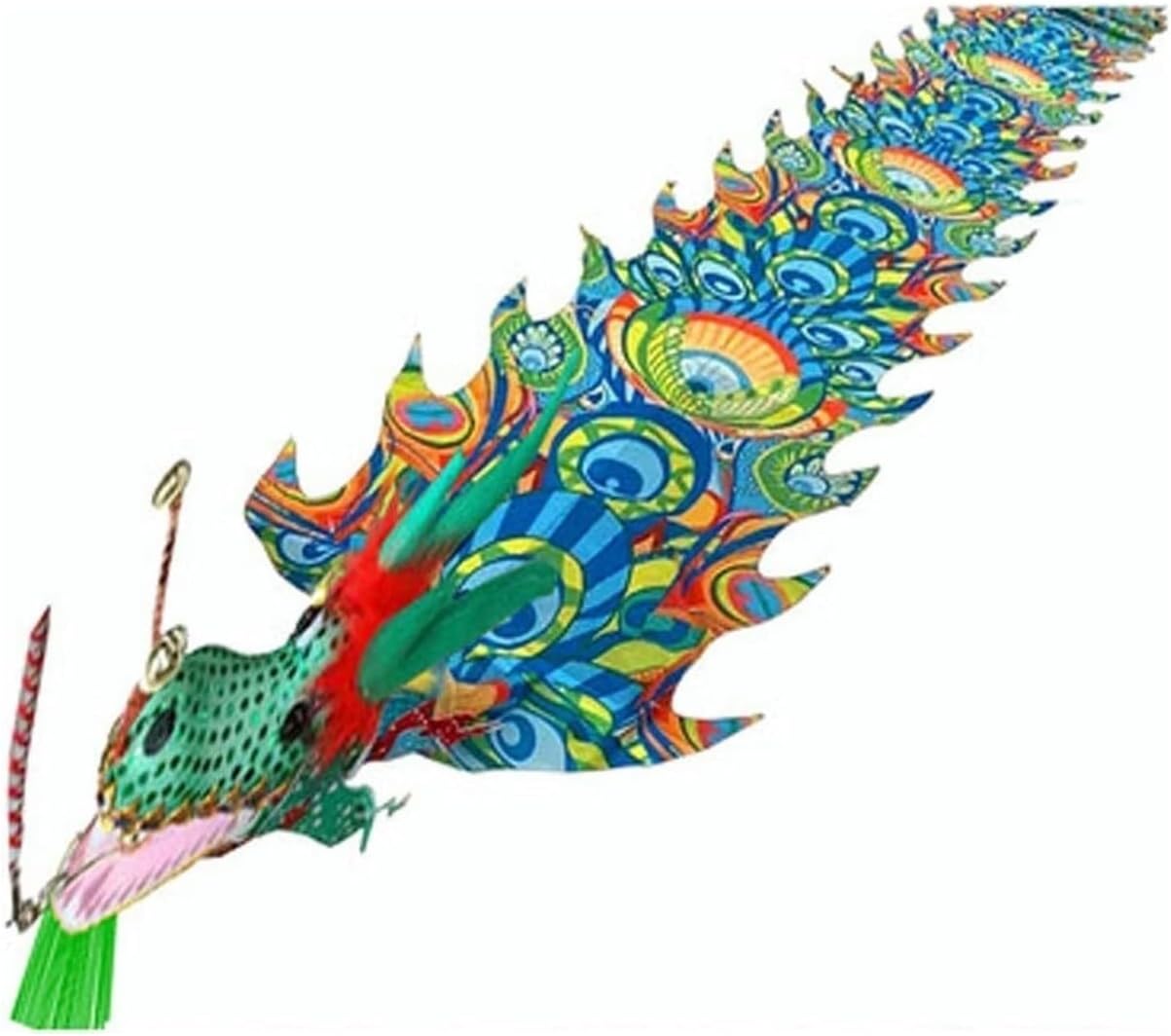 Chinese Dragon Costume 3D Lion Dance Ribbon Streamer Silk Cloth Dragon Dance Long Dragon Ribbon Streamer Dragon and Lion Dance Props Lion Dance Costume(Green,10m)