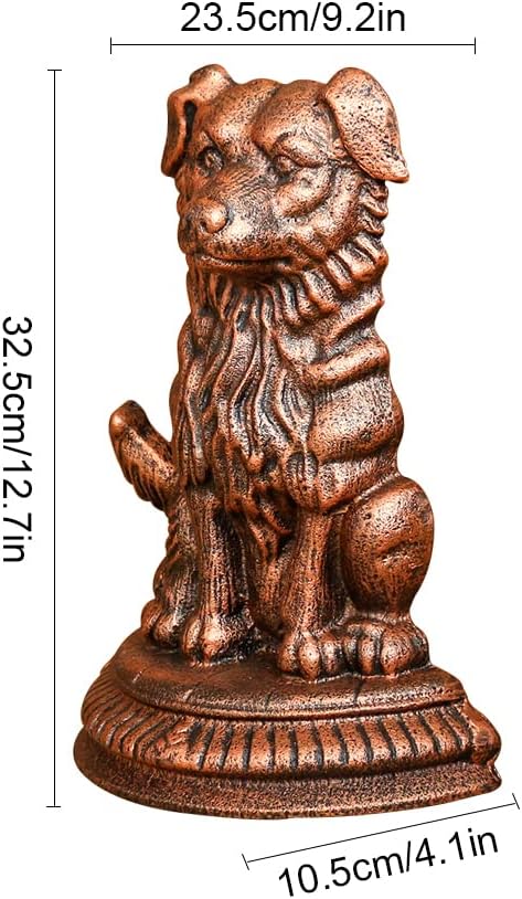 Heavy Duty Cast Iron Dog Door Stopper for Home Office (Bronze)