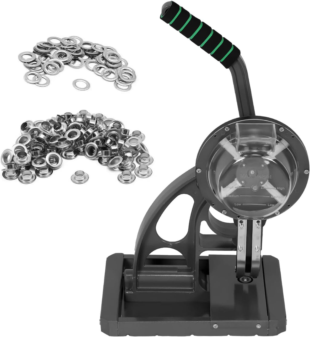 Semi Automatic 8mm Puncher Eyelet Feeding Tool Banner Tarpaulin Eyelet Press Punching Machine for Fabric Leather Banners DIY Projects