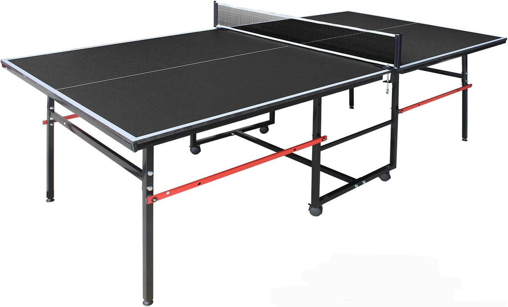 6FT/8FT/9FT Mid-Size Table Tennis Table Ping-Pong Table Set Foldable & Portable Table Indoor Outdoor for Family Game