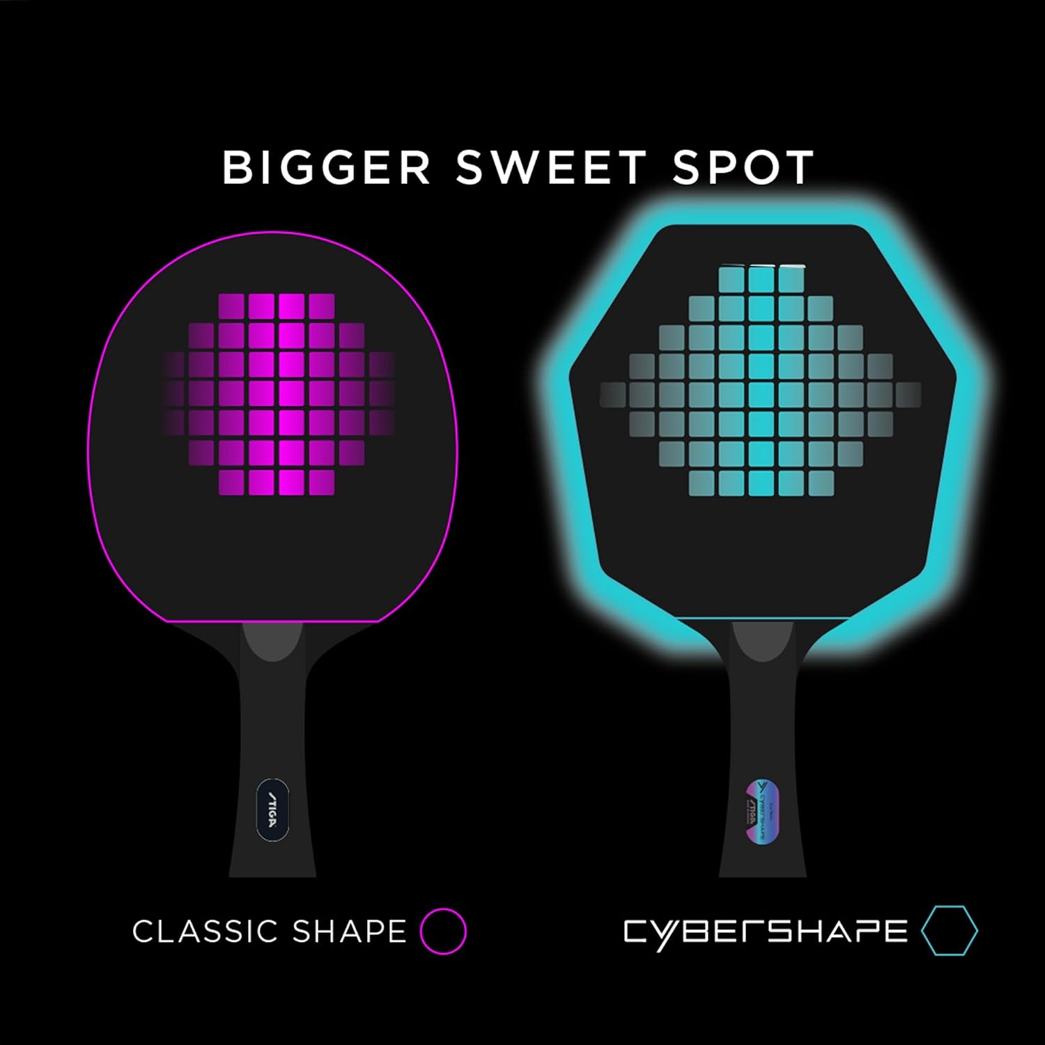 STIGA Cybershape Carbon Table Tennis Blade | Ping Pong Paddle - Unique Design for Larger Hitting Area & Increased Control - Competition Approved