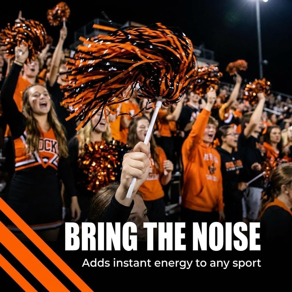 Anderson's Premium Two-Color School Spirit Shakers, Cheerleader Pom Poms, Sports Fan, Football, Basketball, Homecoming, Squad, Team, Party, Dance Club, Performance, Celebrations