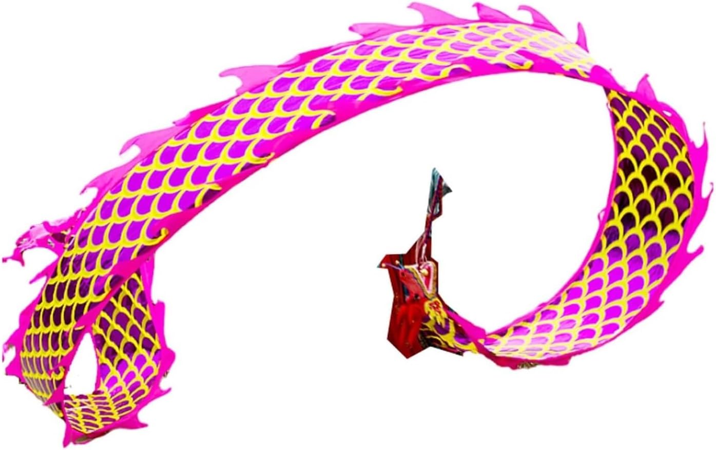 Lion Dance Dragon Dance for Outdoor 8m/26.2FT Chinese Dragon Dance Wulong Flowy Ribbon Streamer for Fitness Exercise Performance Lion Dance Crafts Traditional Festivals(Red)