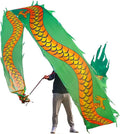 Dragon Dance Ribbon Shaking Poi Fitness Dragon Dance Ribbon Streamer with Dragon Head Silk Flowy Shaking Flinging Chinese Dragon Dance Ribbon Streamers Shows Prop