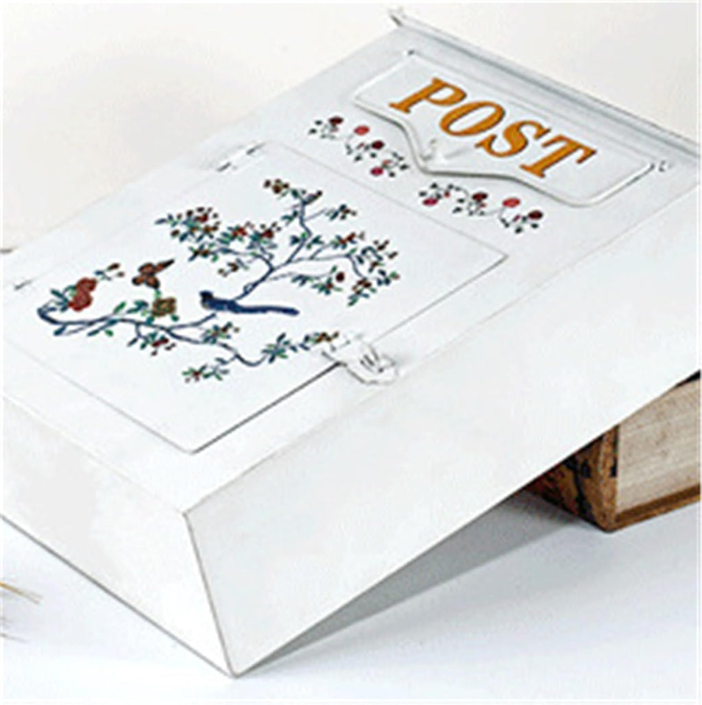 Mailboxes for Outside Wall Mounted Storage Mailbox Postbox Outdoor Creative Wall Iron Belt Lock Suggestion Box Mail Box(40x12x27cm)