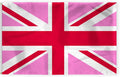 AGAS Large Pink Union Jack Flag 6x10 Ft, Printed 200D Nylon, Brass Grommets UK Pink Pride Banner for Indoor/Outdoor