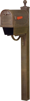 Special Lite Floral Curbside Mailbox with Paper Tube with Springfield Post - Copper Aluminum Mailbox with Post - SCF2003-SPK710-CP