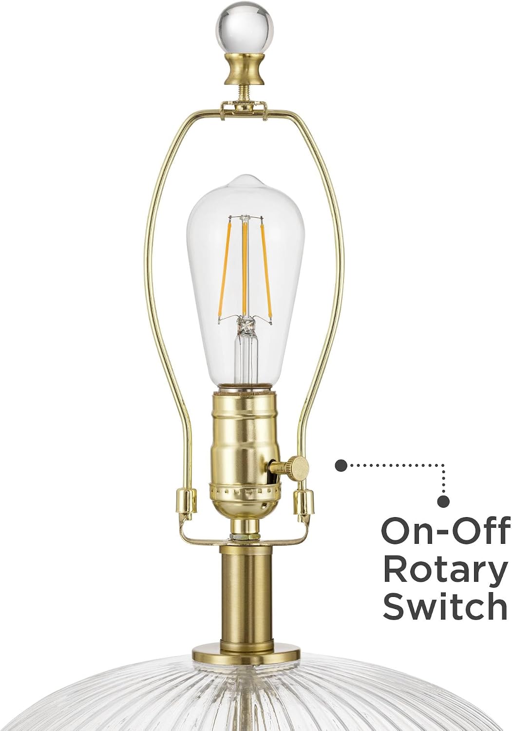 360 Lighting Darrah 19' High Small Mid Century Modern Accent Table Lamps Set of 2 USB Port Clear Glass Gold Brass Finish Off-White Shade Living Room Charging Bedroom Bedside Nightstand House Office