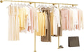 Household Retail Store Wall-Ceiling Mounted Clothes Rack,Creative Golden Boutique Clothing Store Clothes Rack,Multi-Purpose Closet Storage Clothes Rail/25(350cm